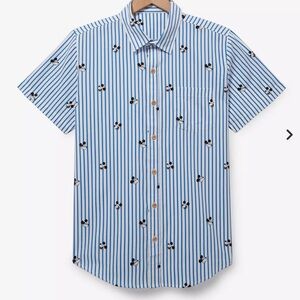 Disney Mickey Mouse Allover Print Striped Woven Button-Up - BoxLunch Exclusive